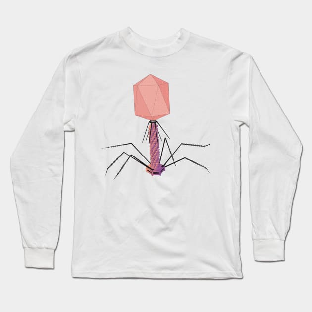 Bacteriophage Virus Bacteria Killer Science Molecular Biology Long Sleeve T-Shirt by labstud